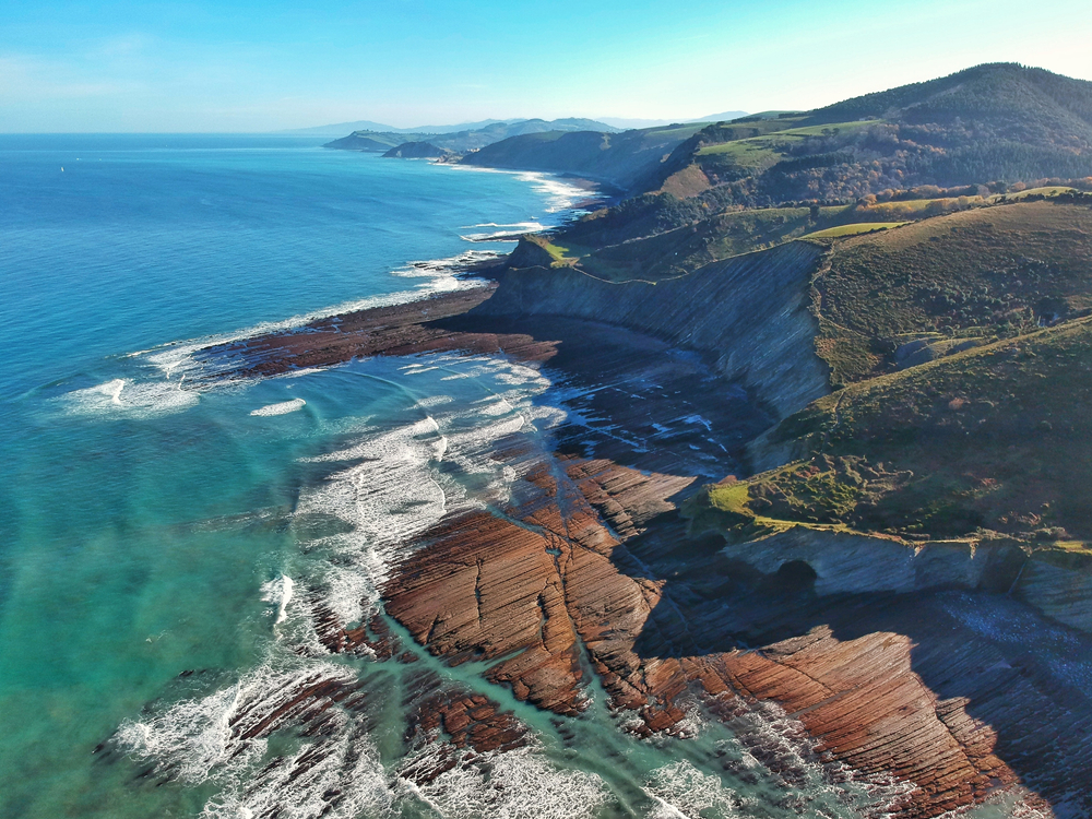 Aerial view of the Basque coastline